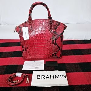 NWT Brahmin LIPSTICK OMBRE Large Duxbury Satchel !!HOLIDAY MUST HAVE!!